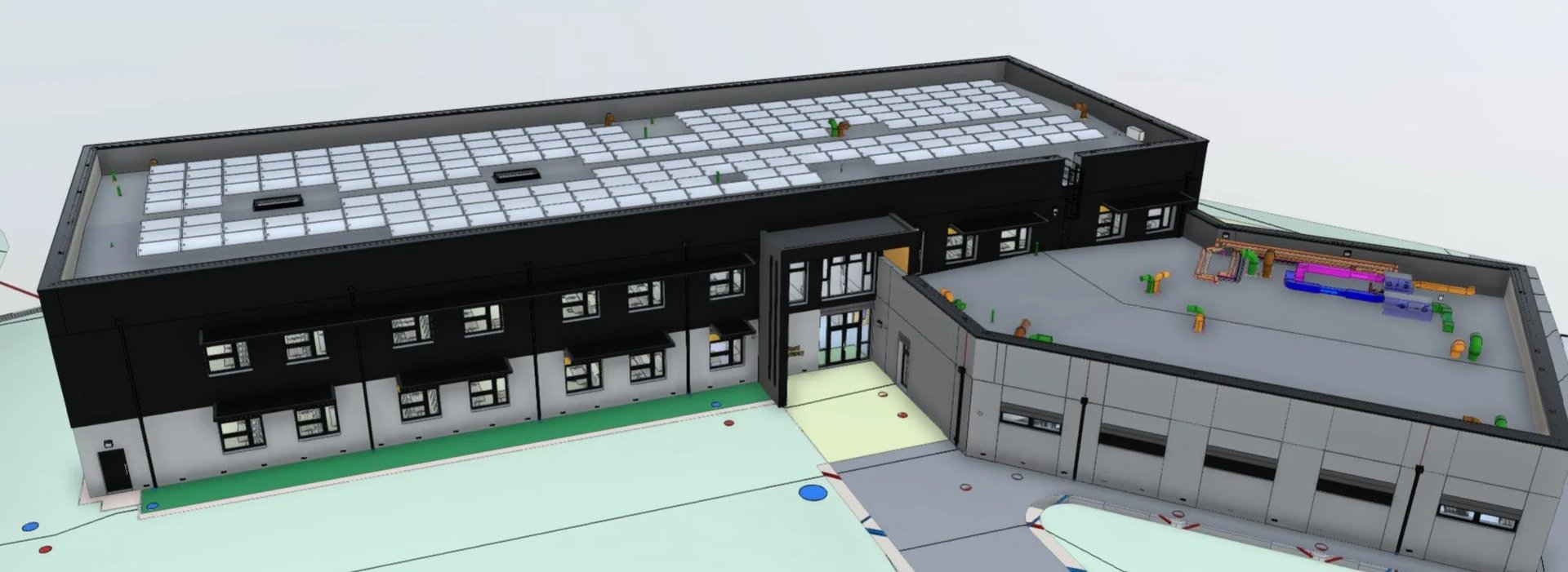 Detailed BIM architectural model with MEP systems